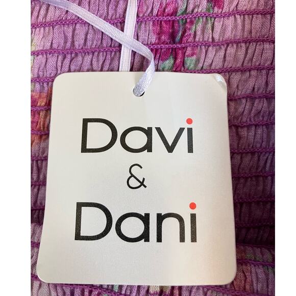 New Davi & Dani Lilac Floral Strapless Blouse XL - Picture 3 of 6